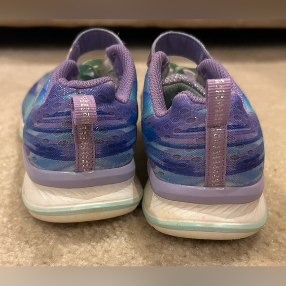Skechers Blue Purple Sneakers girls size 2 - Picture 2 of 5
